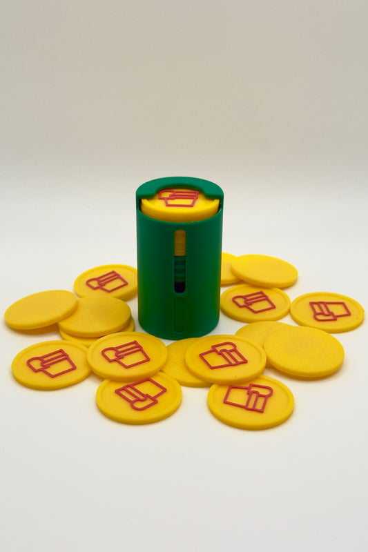 "Mean Green" Coin Holder with Spring (Small)