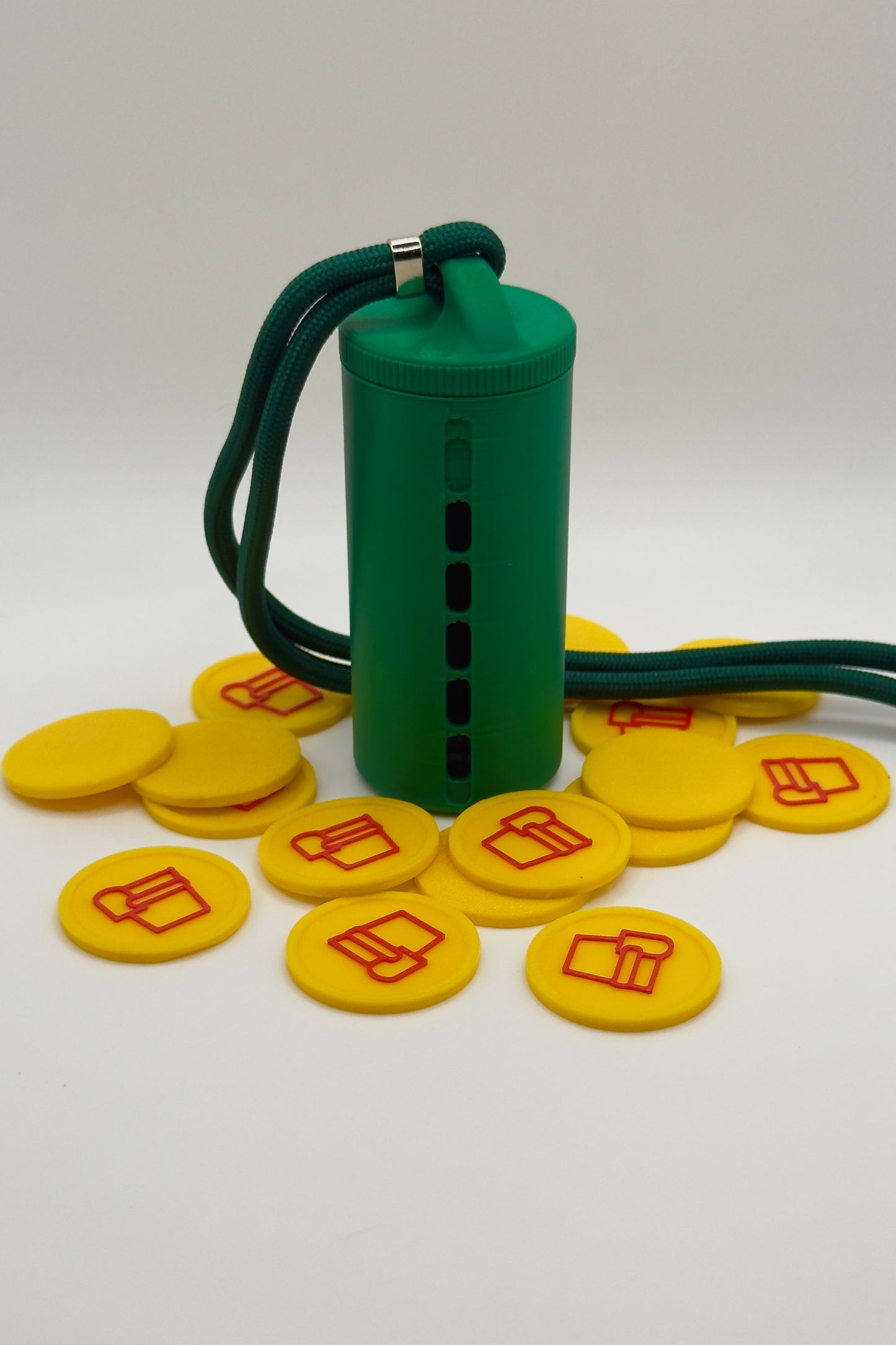 "Mean Green" Coin Holder with Luxury Lanyard