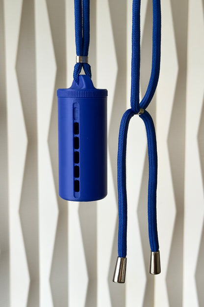 "Bold Blue" Coin Holder with Luxury Lanyard