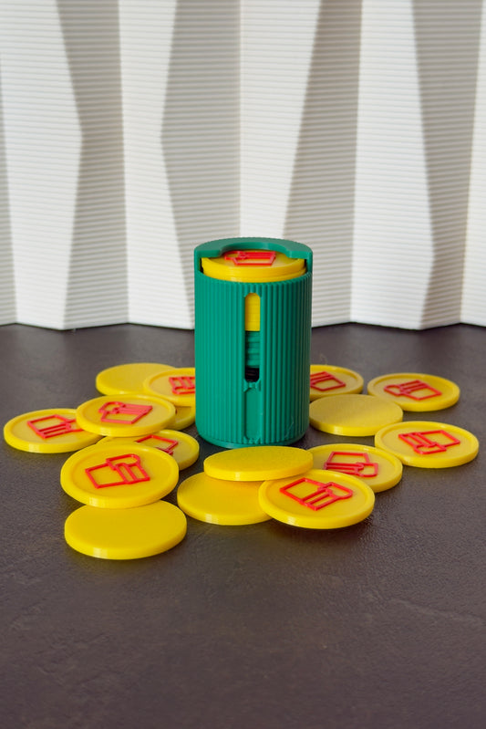 "Mean Green" Coin Holder with Spring (Small)