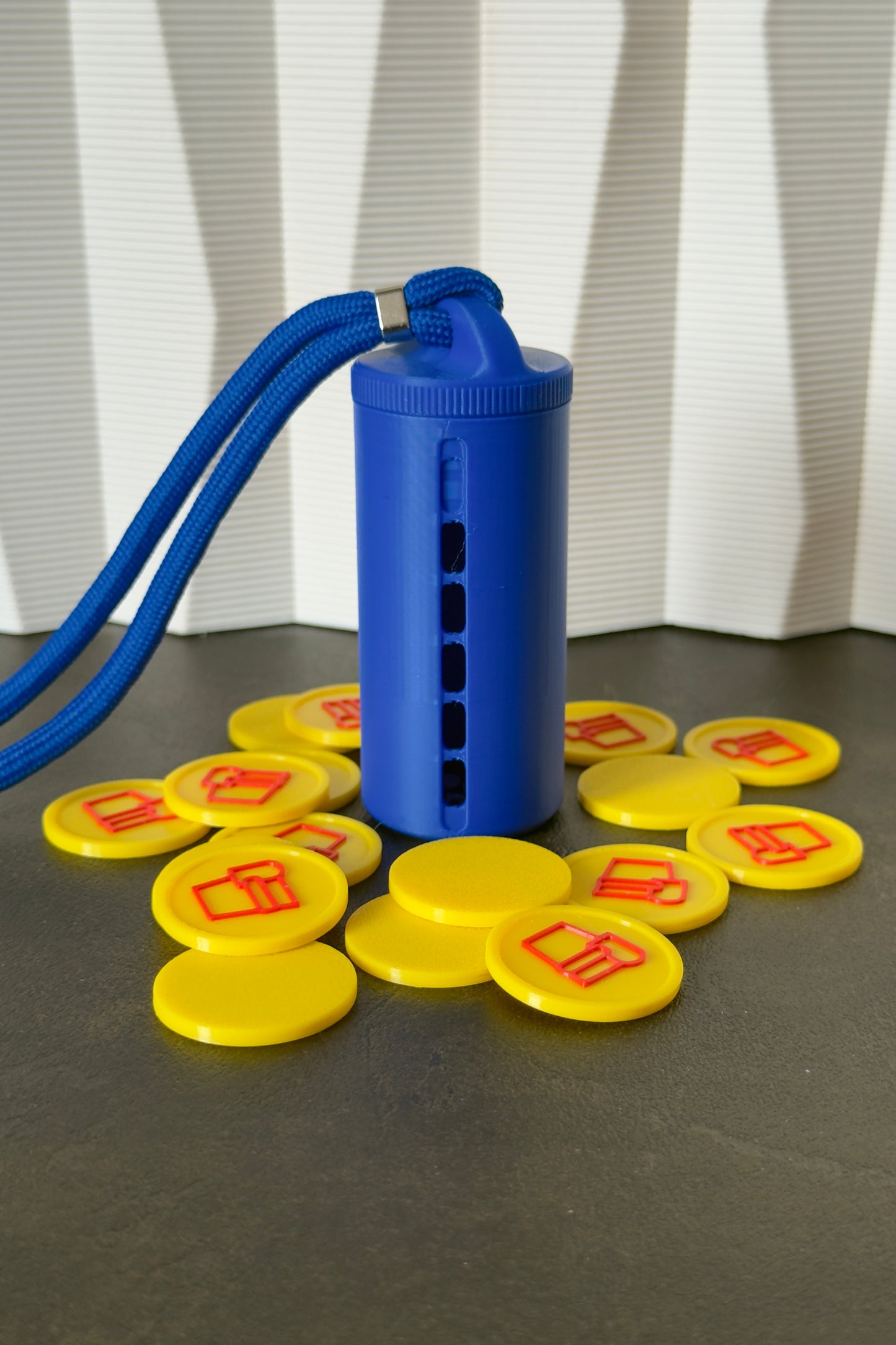 "Bold Blue" Coin Holder with Luxury Lanyard