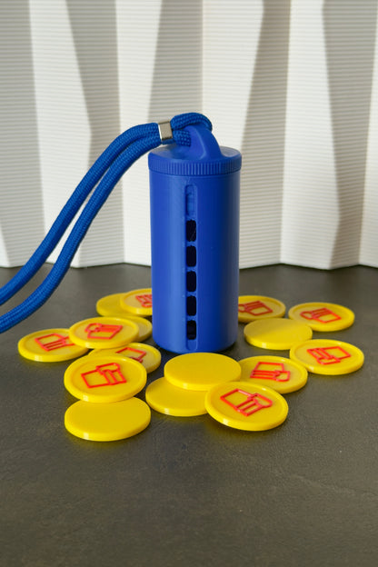 "Bold Blue" Coin Holder with Luxury Lanyard