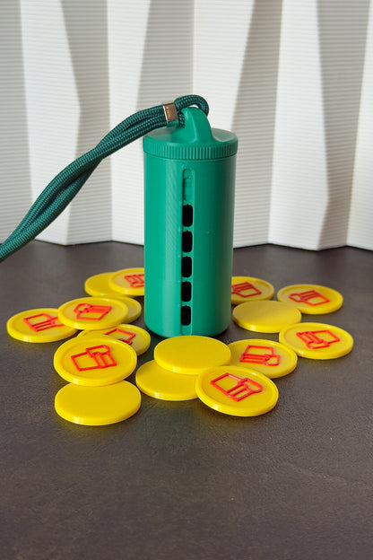 "Mean Green" Coin Holder with Luxury Lanyard