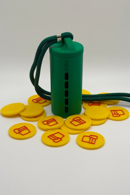 "Mean Green" Coin Holder with Luxury Lanyard