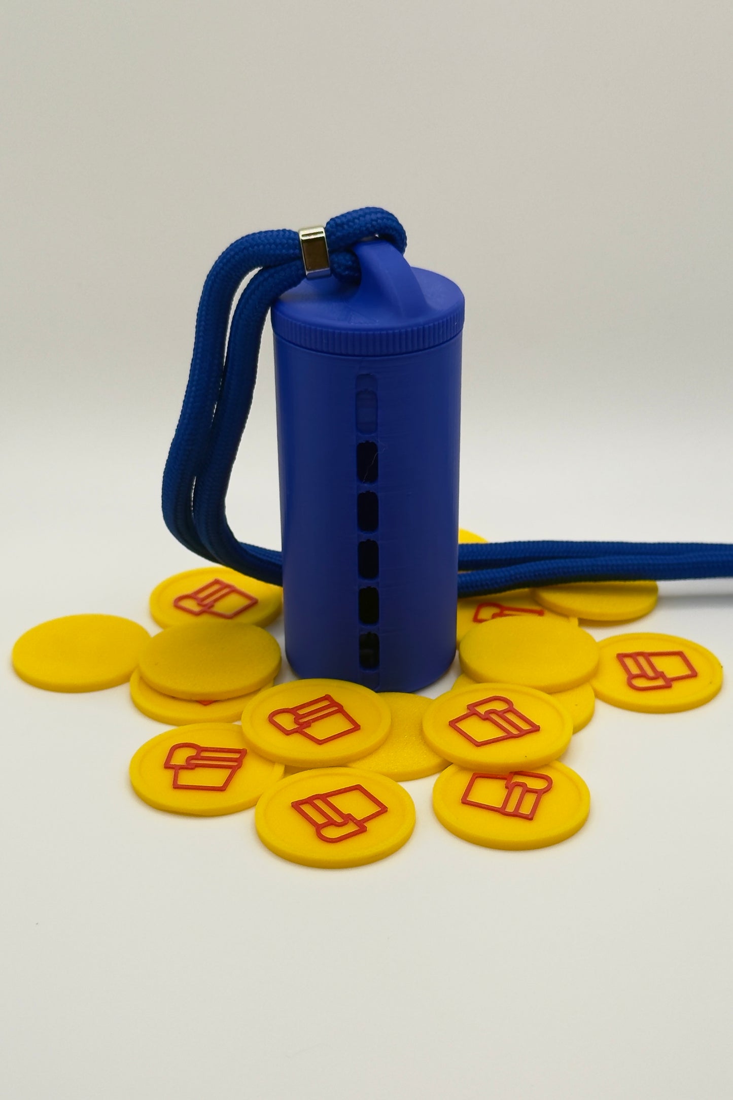 "Bold Blue" Coin Holder with Luxury Lanyard